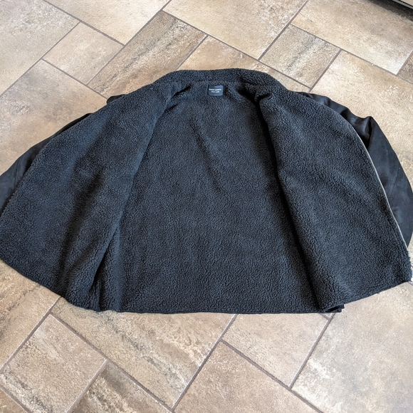 Saint Morta Faux Suede Death proof Sherpa Biker Moto Jacket Size 4XL Black - Picture 3 of 13